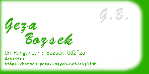 geza bozsek business card